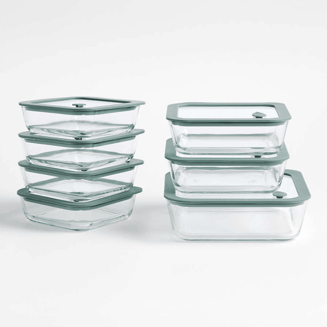 Interlude 7-Piece Premium Borosilicate Glass Food Storage Set