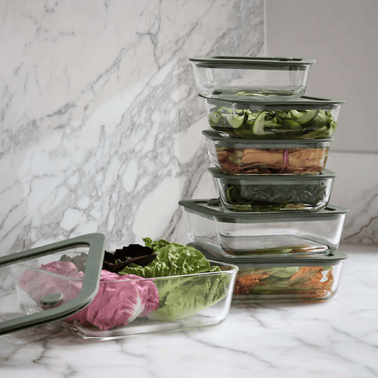 Interlude 7-Piece Premium Borosilicate Glass Food Storage Set