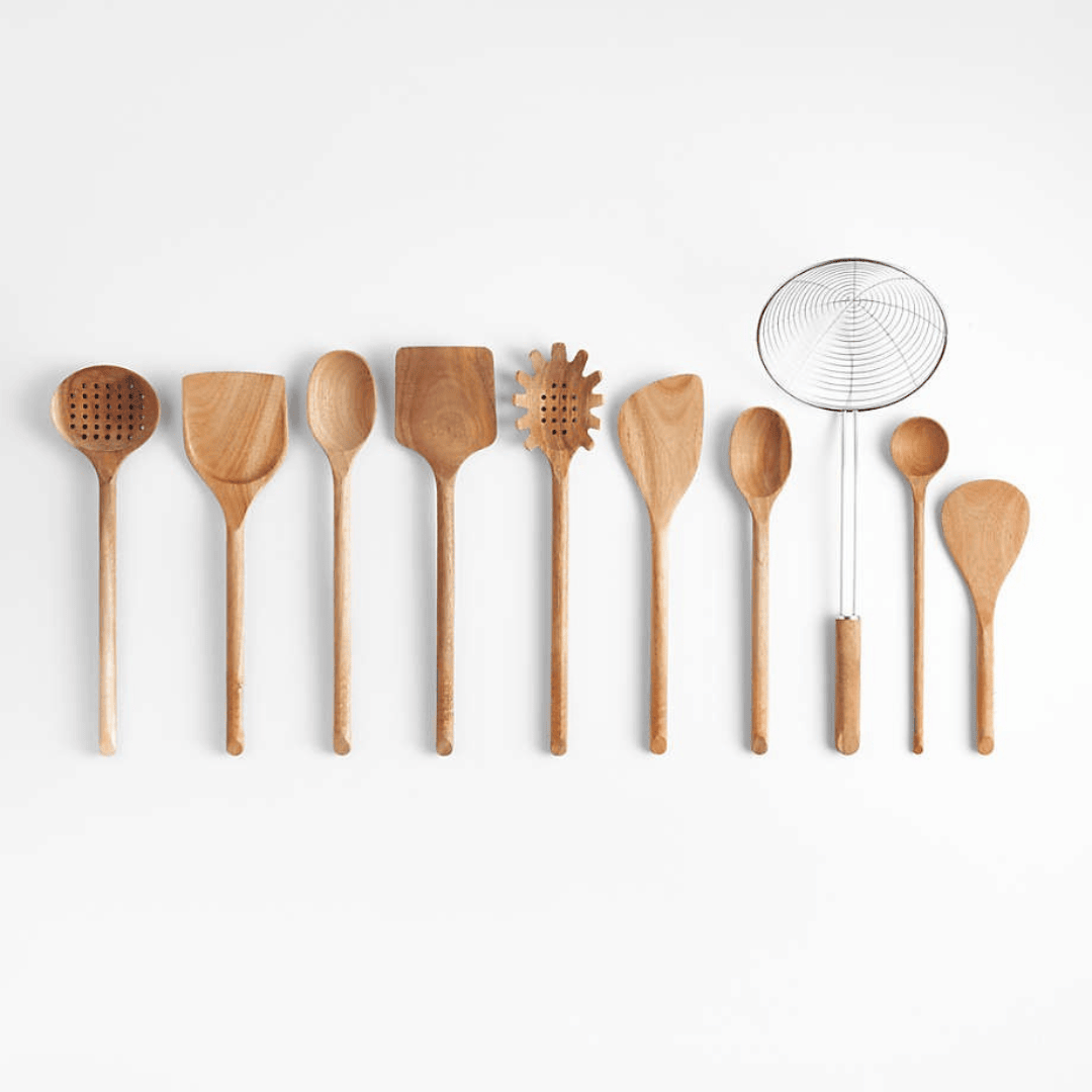 10-Piece Sustainably Sourced Acacia Wood Cooking Utensils Set